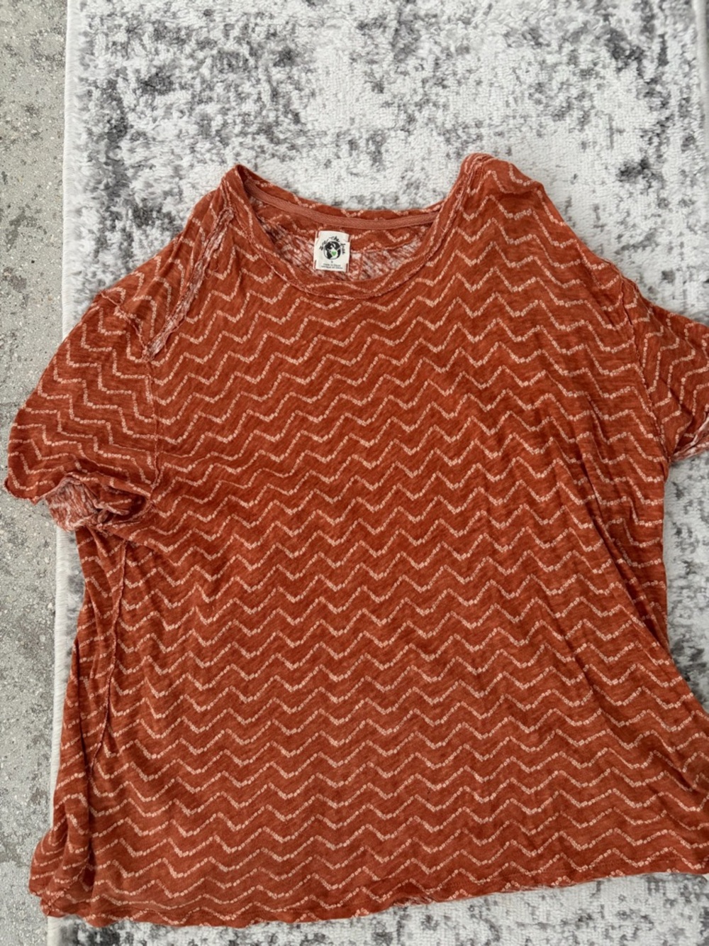 Free People We the Free Burnt Orange Chevron Knit Top